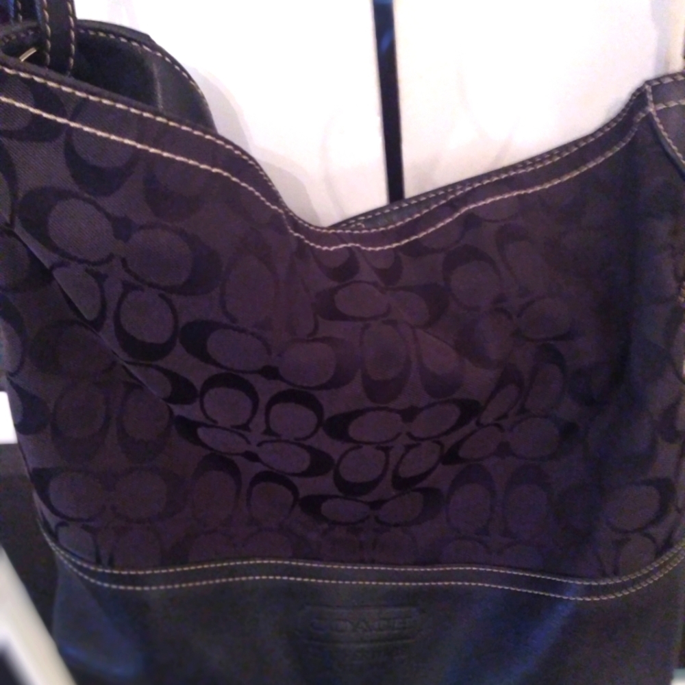 Black coach signature bag